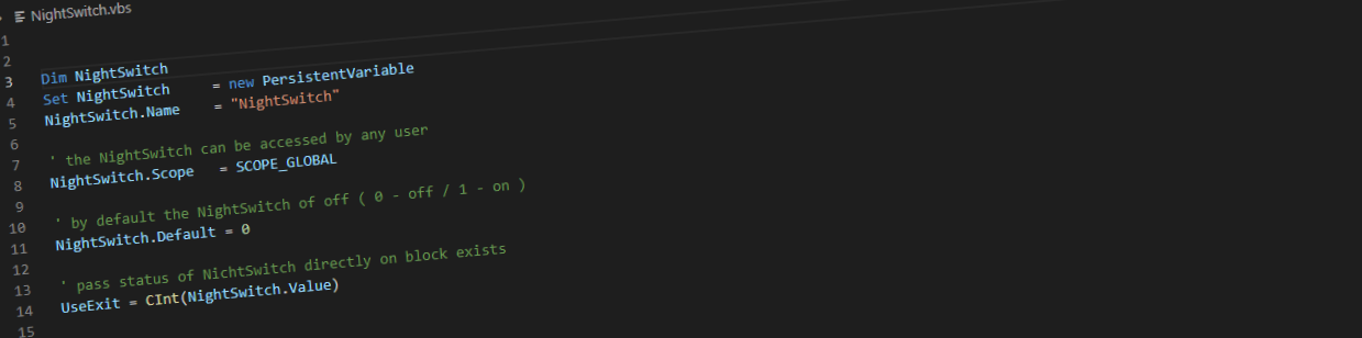 Persistent Variables